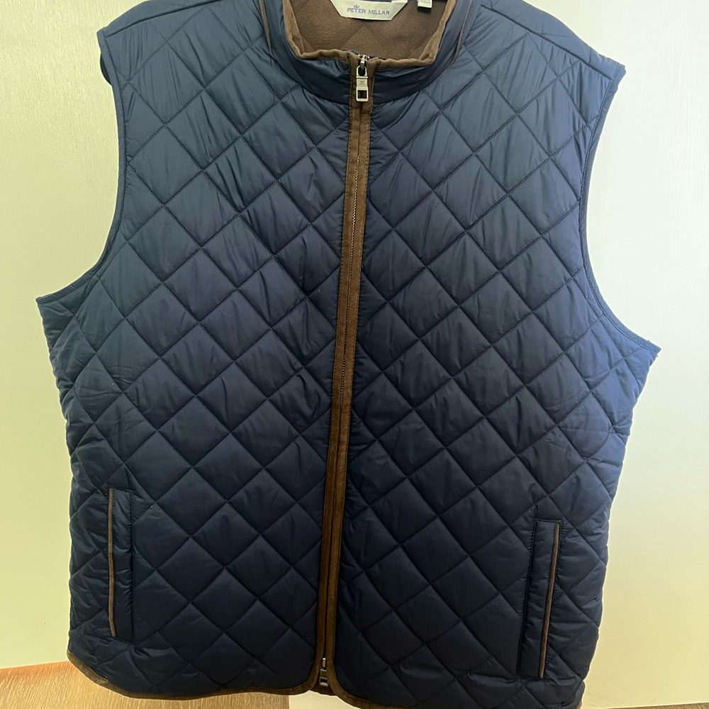 Peter Millar Men's Dark Blue Quilted Vest